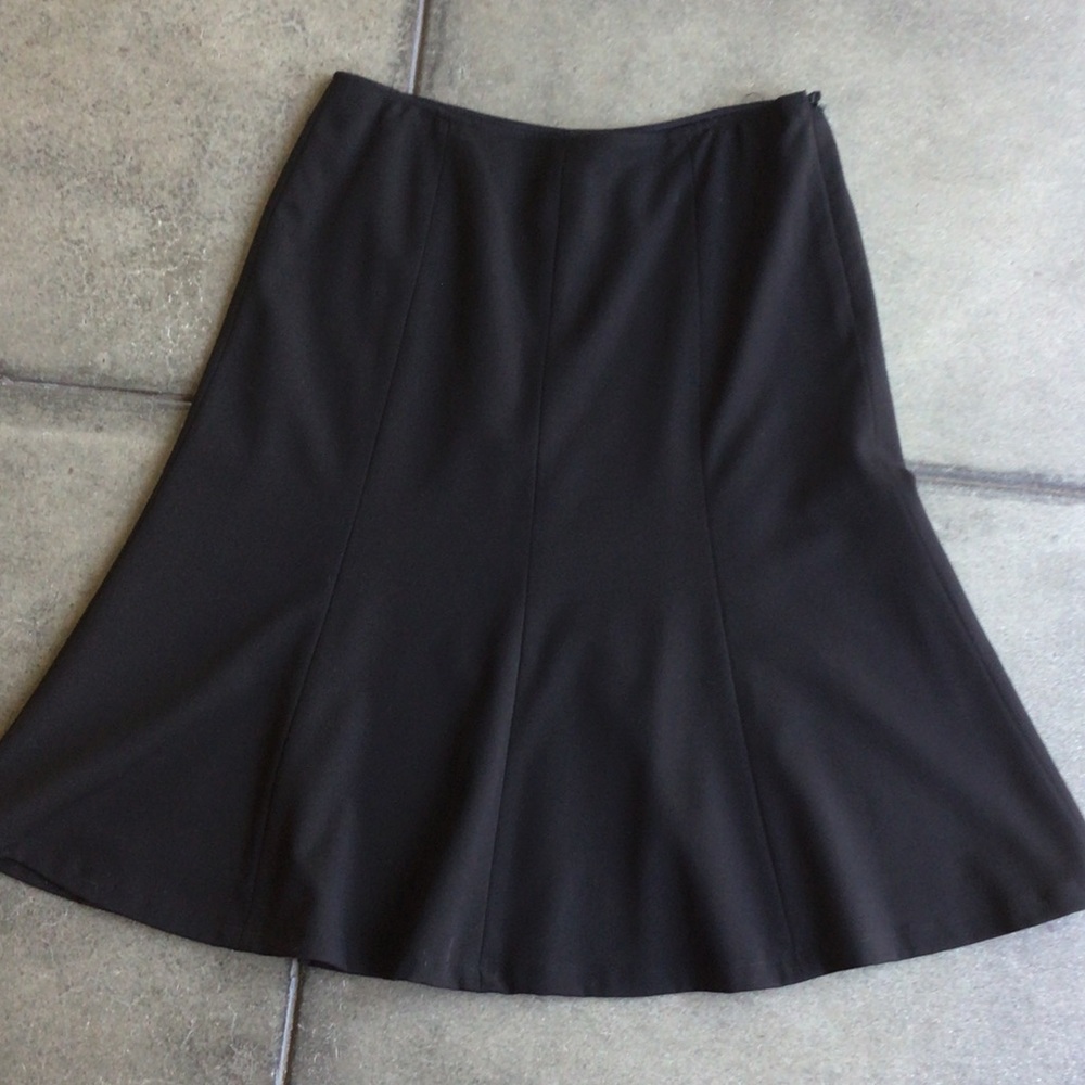 Rafaella Black A-Line Panel Lined Suit Skirt